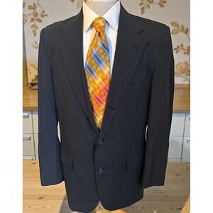 Southwick USA Made Jacket Blazer Mens 42L Dark Charcoal Black Vintage Sport Coat